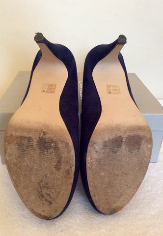 Kurt Geiger Carvela Dark Blue Suedette Court Shoes Size 7/40 - Whispers Dress Agency - Sold - 5