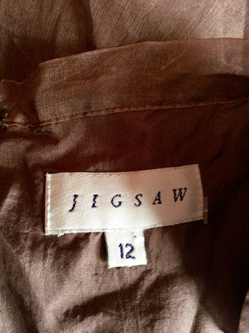 JIGSAW BROWN SILK CHIFFON LONG SKIRT SIZE 12 - Whispers Dress Agency - Sold - 3