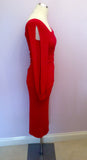 Sara Bernshaw Red Open Long Sleeve Occasion Dress Size 8 - Whispers Dress Agency - Womens Dresses - 4