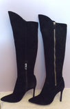 Schutz Black Suede Knee High Boots Size 5/38 - Whispers Dress Agency - Sold - 2