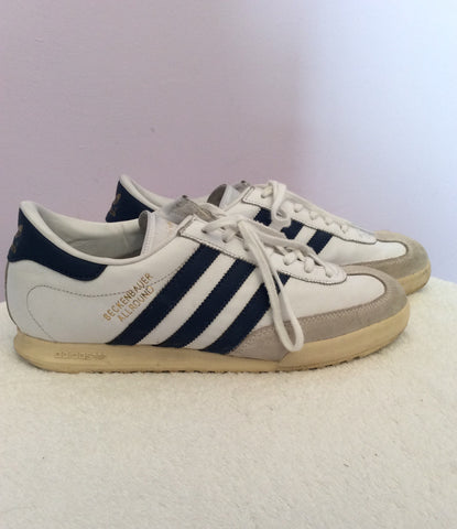 Adidas Beckenbauer Blue & White Leather Trainer Size 9/43.5 - Whispers Dress Agency - Sold - 4