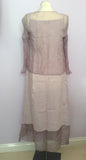 Allicano Pale Pink Silk & Linen Dress & Sheer Jacket Suit Size S - Whispers Dress Agency - Sold - 2
