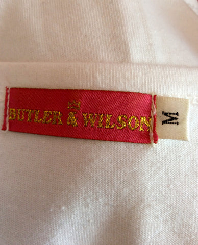 BUTLER & WILSON WHITE JEWELLED FLOWER TOP SIZE M - Whispers Dress Agency - Sold - 3