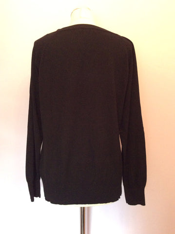 Mint Velvet Black Fine Knit Silk Snakeskin Print Front Top Size 16 - Whispers Dress Agency - Sold - 3
