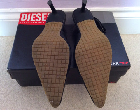 Diesel Black Leather Slingback Heels Size 3/36 Rrp £79.99 - Whispers Dress Agency - Womens Heels - 4