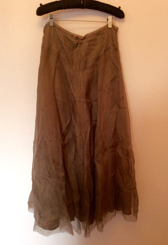 JIGSAW BROWN SILK CHIFFON LONG SKIRT SIZE 12 - Whispers Dress Agency - Sold - 2
