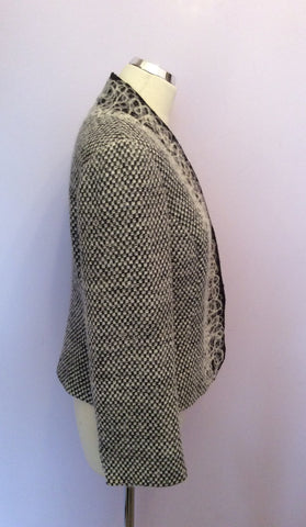 Minuet Dark Grey & Ivory Weave Wool & Alpaca Blend Jacket Size 14 - Whispers Dress Agency - Sold - 4