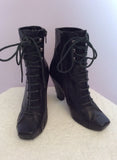 John Rocha Black Lace Up Ankle Boots Size 3/36 - Whispers Dress Agency - Womens Boots - 1