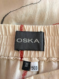 Oska Natural Embroidered Calf Length Skirt Size II UK 12/14 - Whispers Dress Agency - Womens Skirts - 3