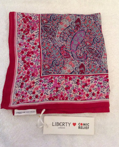 New Limited Edition Liberty Pink/Red Silk Scarf For Comic Relief - Whispers Dress Agency - Sold
