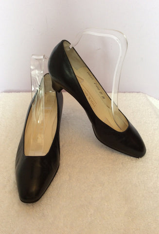Vintage Bruno Magli Black Italian Leather Court Shoes Size 3.5 /36 - Whispers Dress Agency - Sold - 1