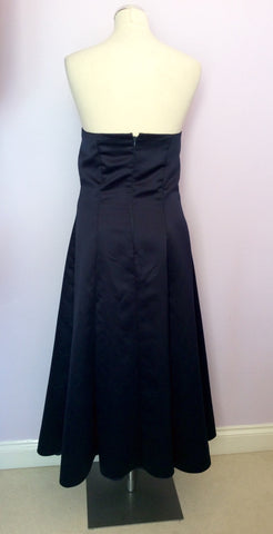 Dark Blue Strapless Evening Dress Size 10/12 - Whispers Dress Agency - Womens Dresses - 2