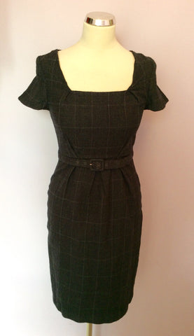 LK Bennett Charcoal Grey Check Wool Dress Suit Size 8/10 - Whispers Dress Agency - Sold - 5