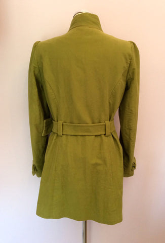 Red Herring Olive Green Frill Front Belted Jacket Size 12 - Whispers Dress Agency - Womens Coats & Jackets - 2