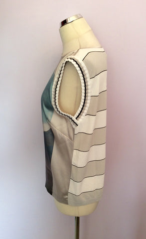 Marccain Silk Front & Fine Knit Back Top Size N5 UK 14/16 - Whispers Dress Agency - Womens Tops - 2