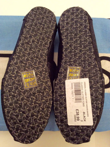 Brand New Toms Black Leather Glitter Flat Shoes Size 3/36 - Whispers Dress Agency - Sold - 3