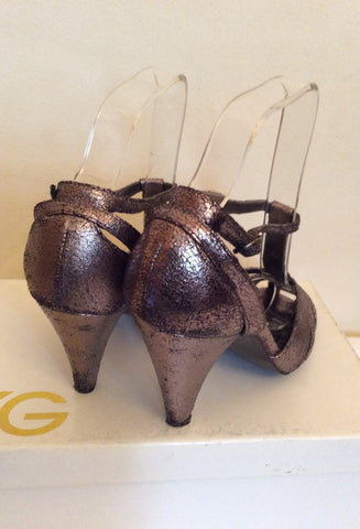 Kurt Geiger Pewter Heel Sandals Size 5/38 - Whispers Dress Agency - Womens Sandals - 3