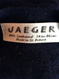 Vintage Jaeger Dark Blue Lambswool Cardigan Size 34" UK S - Whispers Dress Agency - Sold - 3