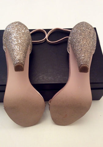 Carvela Nude Satin Glitter Strappy Heeled Sandals Size 7.5/41 - Whispers Dress Agency - Sold - 5