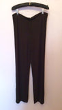 Burberry Dark Brown Stretch Jersey Drawstring Waist Trousers Size 12 - Whispers Dress Agency - Womens Trousers - 2
