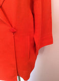 Un Branded Orange Linen Long Jacket Size M - Whispers Dress Agency - Womens Coats & Jackets - 2