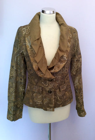 Fransa Olive Green Tapestry Print Jacket Size 40 UK 12 - Whispers Dress Agency - Sold - 1