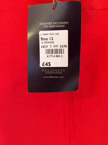 Brand New Jasper Conran Orange Pencil Skirt Size 12 - Whispers Dress Agency - Womens Skirts - 3