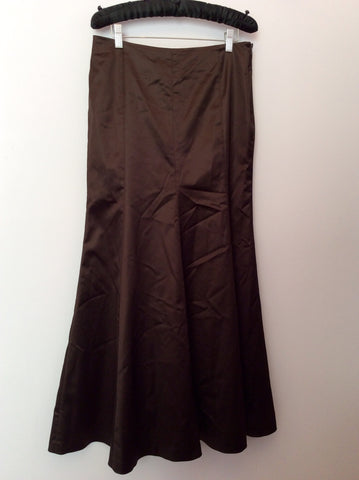 Coast Brown Matt Satin Long Evening Skirt Size 12 - Whispers Dress Agency - Sold - 1