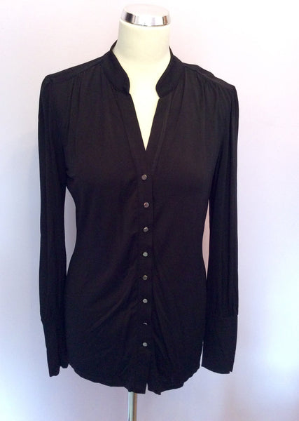 Mint Velvet Black Stretch Long Sleeve Top Size 14 - Whispers Dress Agency - Sold - 1