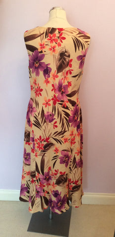 COUNTRY CASUALS FLORAL PRINT LINEN DRESS SIZE 16 - Whispers Dress Agency - Womens Dresses - 3