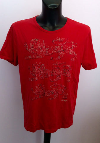 Ted Baker Red 3 Lions Short Sleeve T Shirt Size 5 Approx L - Whispers Dress Agency - Mens Casual Shirts & Tops