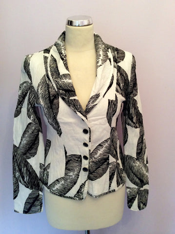 Gerry Weber Black & White Print Cotton Jacket Size 10 - Whispers Dress Agency - Womens Coats & Jackets - 1