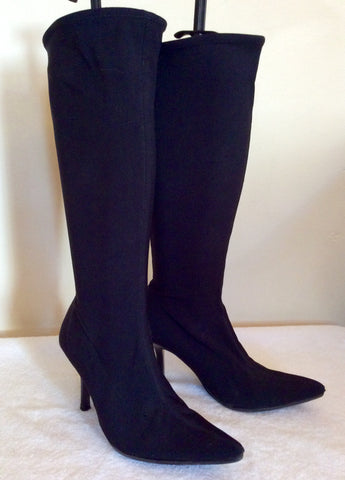 Ted Baker Black Stretch Boots Size 3.5/36 - Whispers Dress Agency - Sold - 1