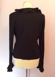 Ralph Lauren Black Silk & Cashmere Wrap Across Jumper Size L - Whispers Dress Agency - Sold - 2
