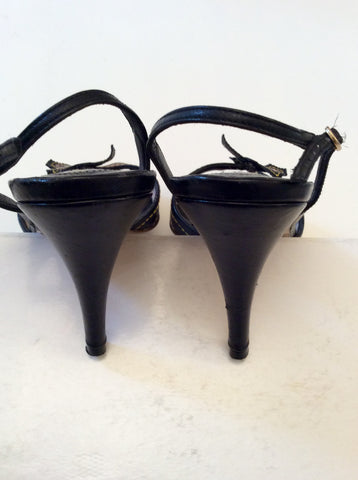 TED BAKER BLACK LEATHER BUTTERFLY TRIM SANDALS SIZE 5/38 - Whispers Dress Agency - Womens Sandals - 3