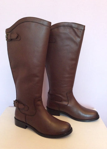 Brand New Shoeprima Dark Brown Leather Riding Boots Size 6/39 - Whispers Dress Agency - Womens Boots - 2