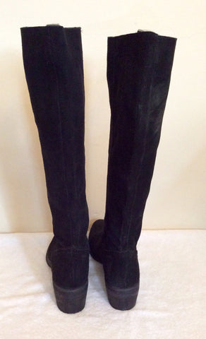 Brand New Office Black Suede Knee High Boots Size 7.5/41 - Whispers Dress Agency - Womens Boots - 4