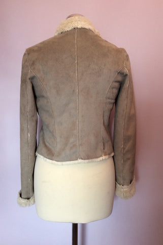 Brand New Mia Moda Grey Faux Fur Lined Jacket Size 8 - Whispers Dress Agency - Womens Coats & Jackets - 3