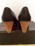 Moda In Pelle Black Leather Wedge Heels Size 7/40 - Whispers Dress Agency - Womens Wedges - 3