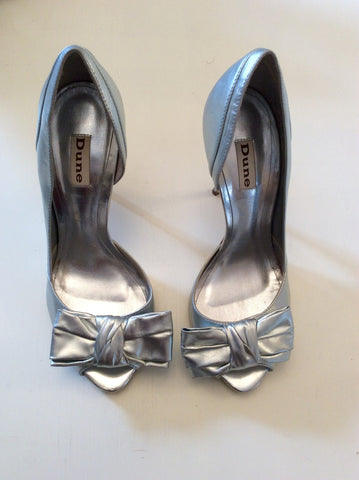 Dune Silver Bow Front Peeptoe Heels Size 6/39 - Whispers Dress Agency - Womens Heels - 2