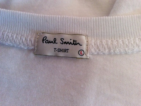 Paul Smith White Cotton Short Sleeve T Shirt Size L - Whispers Dress Agency - Sold - 3
