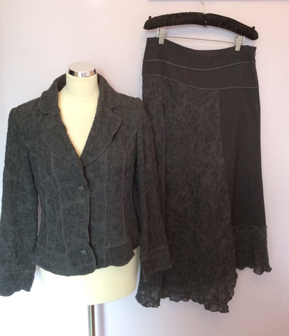 Sandwich Dark Grey Wool Jacket & Skirt Suit Size 38/40 UK 12 - Whispers Dress Agency - Sold - 1
