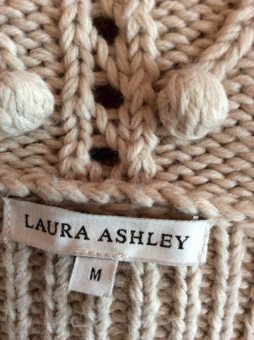 Laura Ashley Beige Crop Wool Blend Cardigan Size M - Whispers Dress Agency - Womens Knitwear - 3