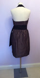 Brand New Zara Brown & Black Trim Halterneck Dress Size XL - Whispers Dress Agency - Womens Dresses - 4