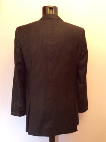 BRAND NEW EX SAMPLE JAEGER BLACK STRIPE WOOL SUIT JACKET SIZE 38L - Whispers Dress Agency - Mens Suits & Tailoring - 3
