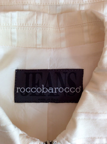 ROCCOBAROCCO CREAM STRIPE JACKET & TROUSERS SUIT SIZE 14 - Whispers Dress Agency - Womens Suits & Tailoring - 5