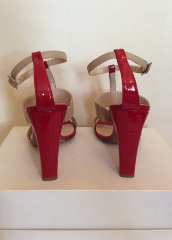 Hobbs Red & Beige Leather Heel Sandals Size 6/39 - Whispers Dress Agency - Womens Sandals - 3