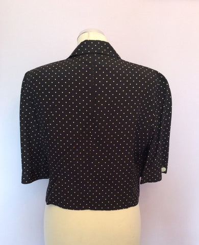 Vintage Jaeger Black & White Spot Crop Jacket Size 14 - Whispers Dress Agency - Sold - 3