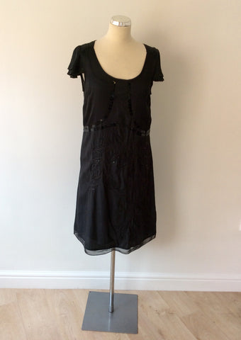 NOA NOA CHARCOAL EMBROIDERED & SEQUINNED DRESS SIZE M - Whispers Dress Agency - Womens Dresses - 1