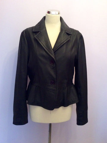 Fenn Wright Manson Black Leather Jacket Size 16 - Whispers Dress Agency - Sold - 1